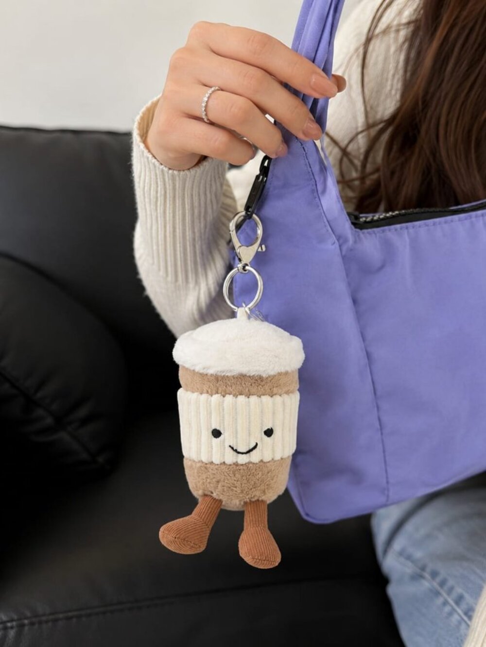 Jellycat Amuseables Coffee To Go Plush Bag Charm Keychain NWT with Bag Cute Gift - Picture 5 of 5
